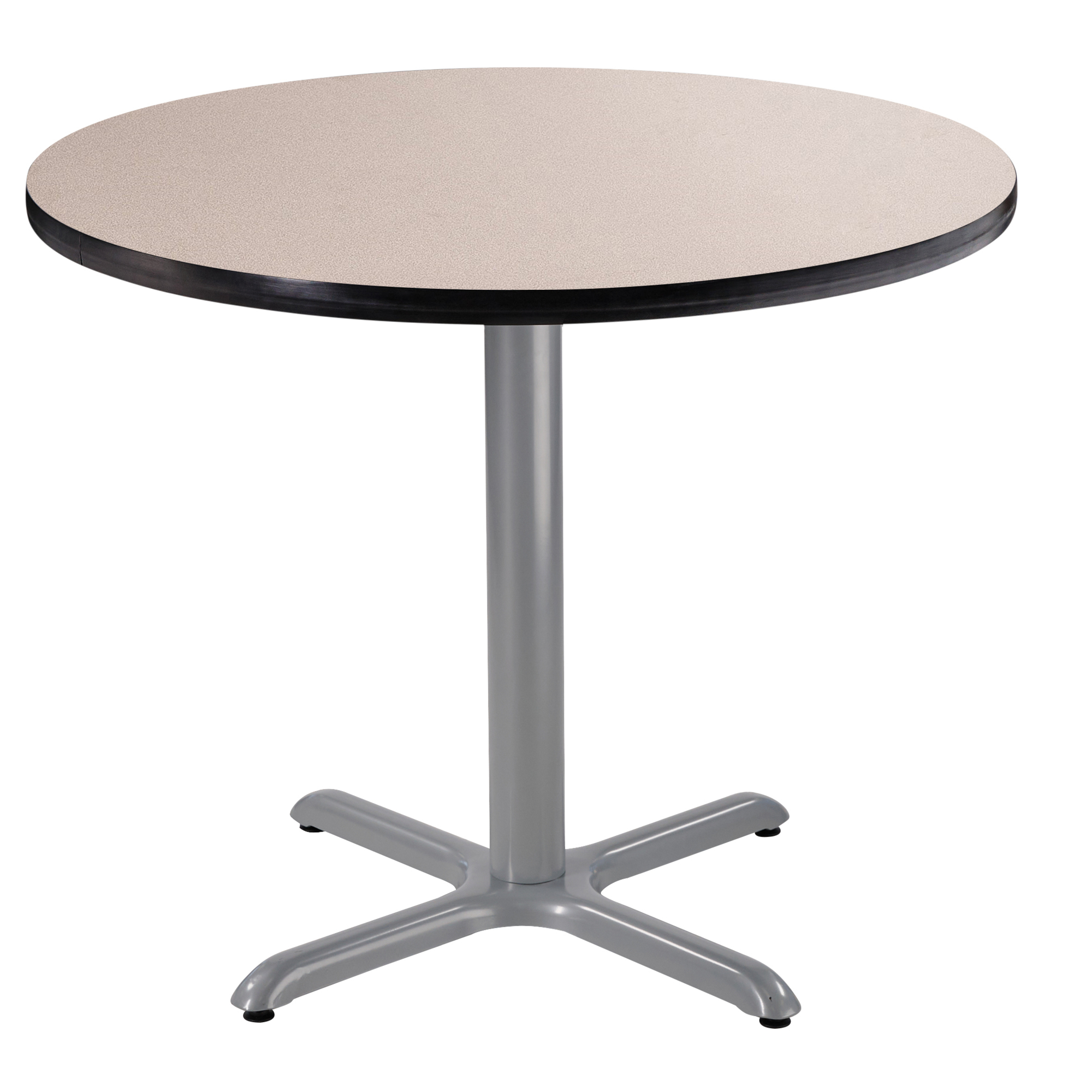 National Public Seating, Cafe Table, 36x36x30 Round "X" Base, Height 30 in, Model# CTG13636XDPBTMGY